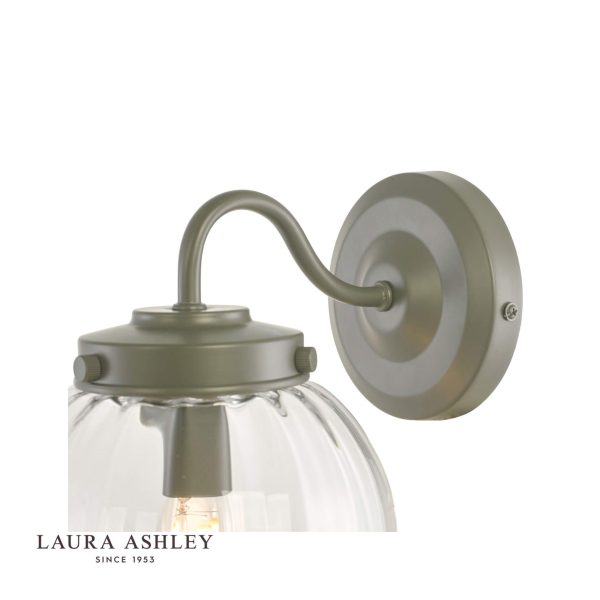 Laura Ashley Georgie Outdoor Wall Light Matt Grey Glass IP44 - Image 3