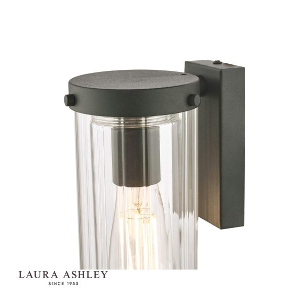 Laura Ashley Arthur Outdoor Wall Light Matt Black Glass IP44 - Image 3