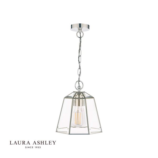 Laura Ashley Clayton Pendant Polished Silver Glass - Image 2