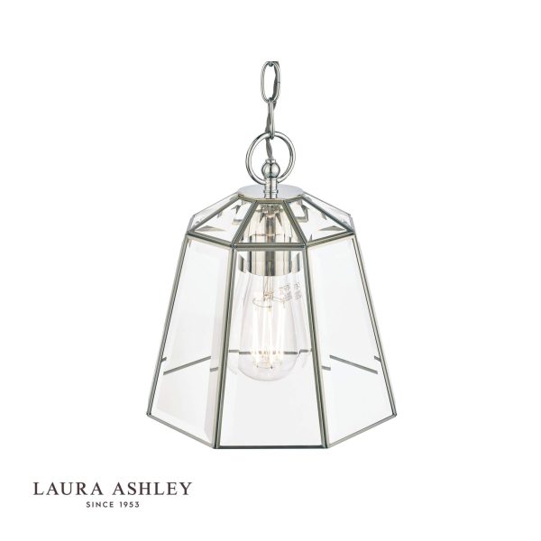 Laura Ashley Clayton Pendant Polished Silver Glass - Image 3