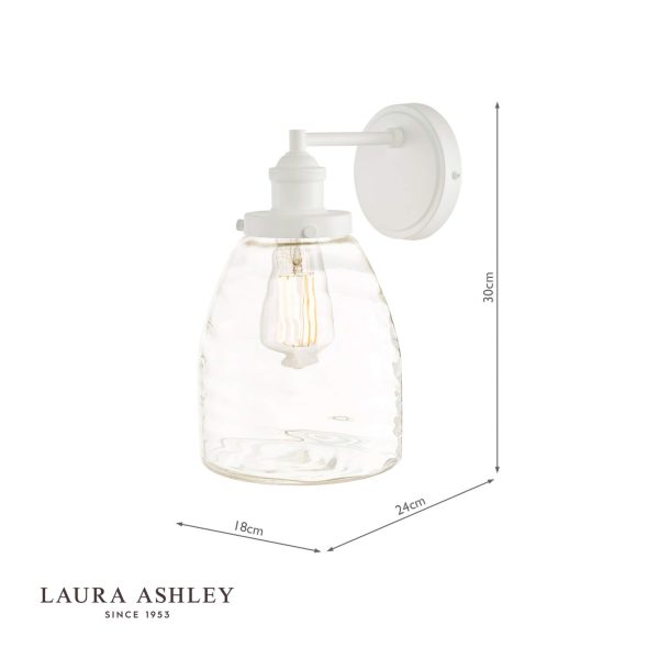 Laura Ashley Ainsworth Outdoor Wall Light Matt Cream Glass IP44 - Image 6