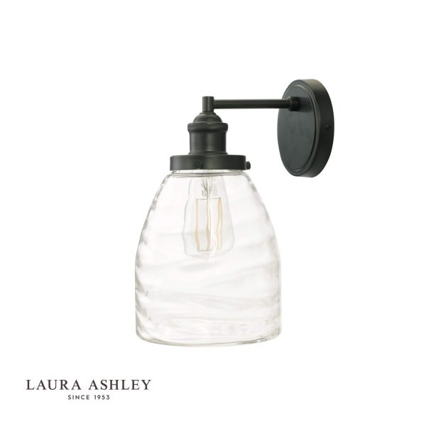 Laura Ashley Ainsworth Outdoor Wall Light Matt Grey Glass IP44 - Image 2