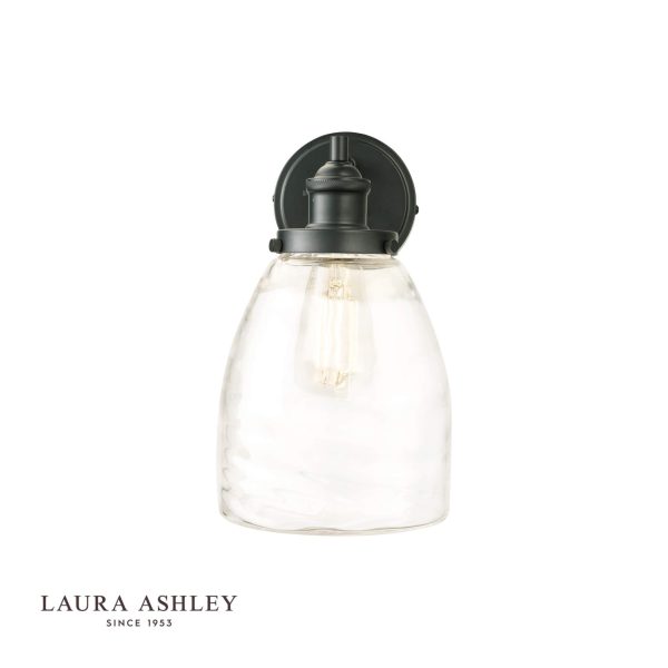 Laura Ashley Ainsworth Outdoor Wall Light Matt Grey Glass IP44 - Image 4