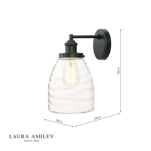 Laura Ashley Ainsworth Outdoor Wall Light Matt Grey Glass IP44 - Image 7