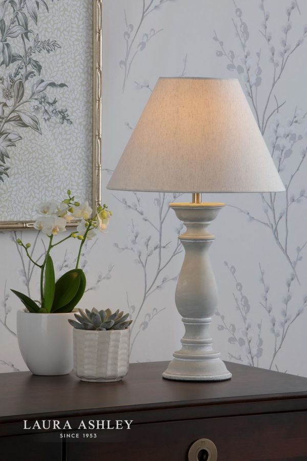 Chedworth Table Lamp Concrete & Polished Nickel With Shade - Image 5