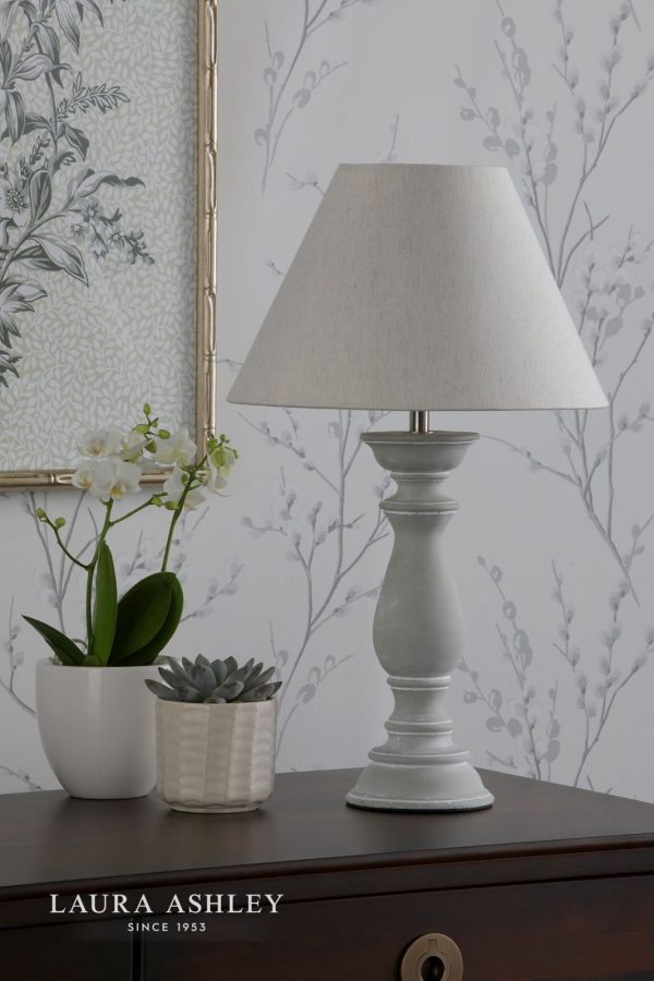 Chedworth Table Lamp Concrete & Polished Nickel With Shade - Image 6