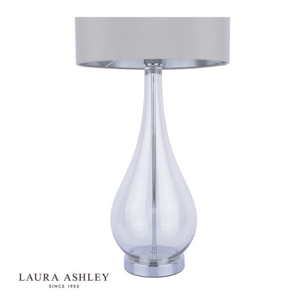 Bronant Table Lamp Smoked Glass & Polished Chrome With Shade - Image 4