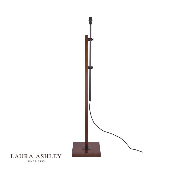 Burdale Adjustable Floor Lamp Dark Wood & Industrial Brass Base Only