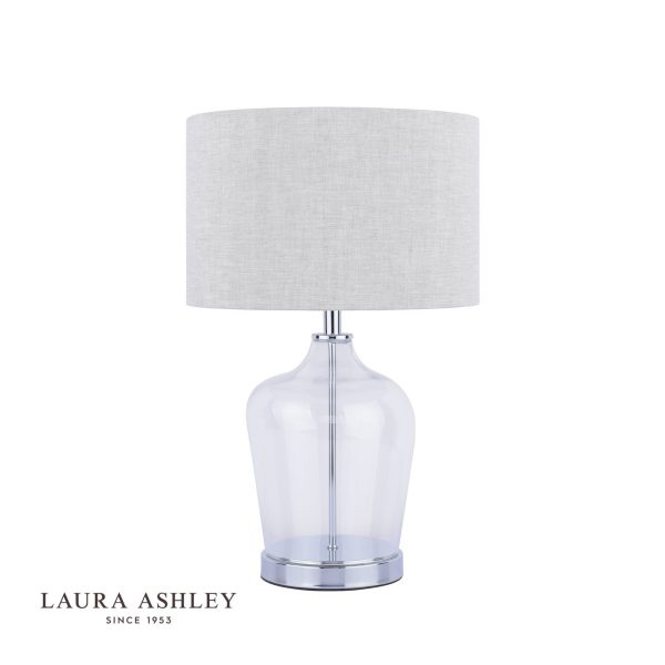 Ockley Touch Table Lamp Polished Chrome & Glass With Shade - Image 2