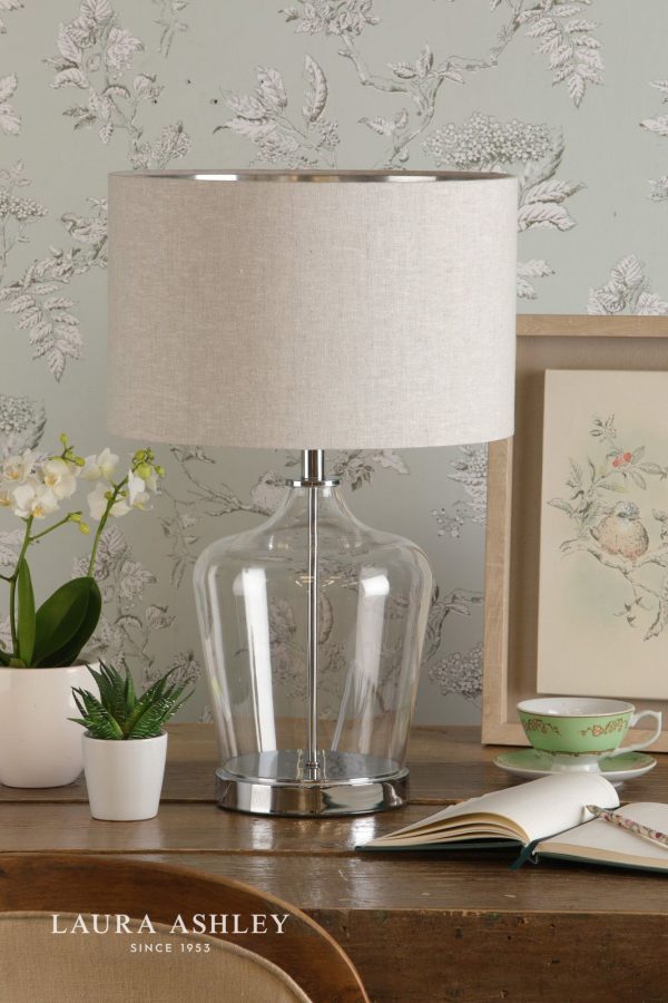 Ockley Touch Table Lamp Polished Chrome & Glass With Shade - Image 6