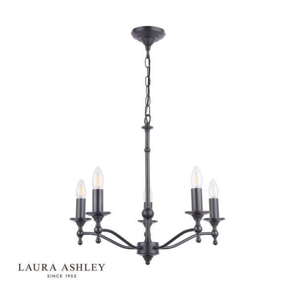 Laura Ashley Ludchurch 5 Light Chandelier Industrial Black Fitting Only - Image 2