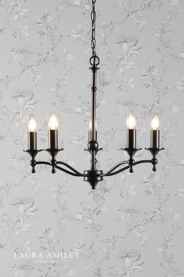 Laura Ashley Ludchurch 5 Light Chandelier Industrial Black Fitting Only - Image 5