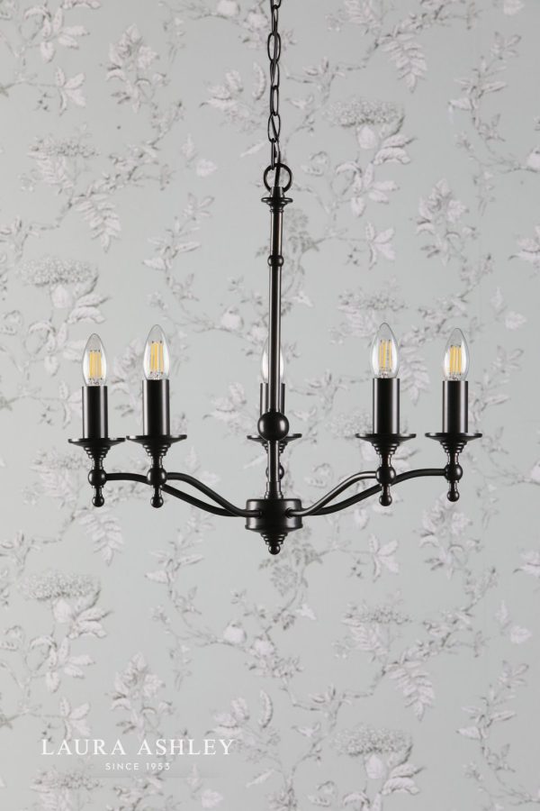 Laura Ashley Ludchurch 5 Light Chandelier Industrial Black Fitting Only - Image 6