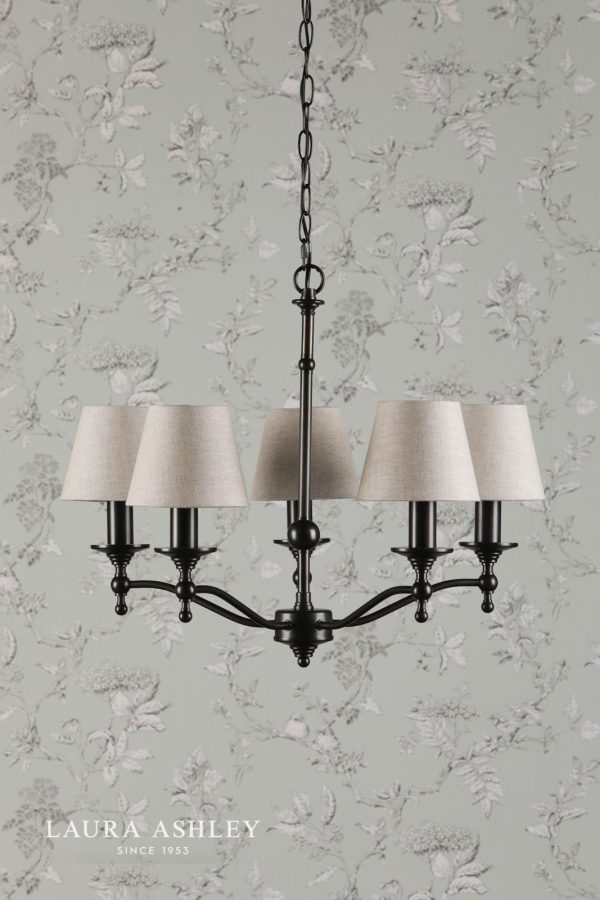 Laura Ashley Ludchurch 5 Light Chandelier Industrial Black Fitting Only - Image 8