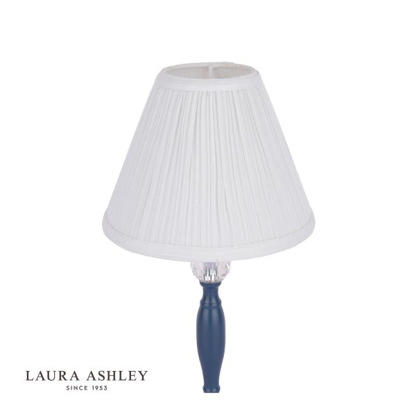 Ellis Table Lamp Matt Blue & Crystal With Shade - Image 3