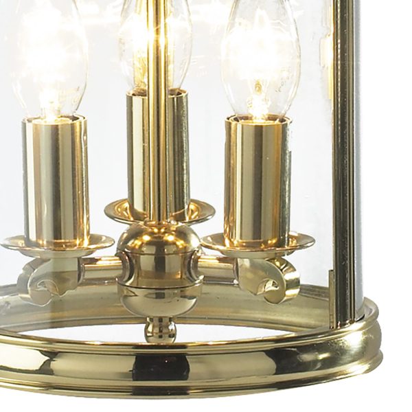 Lambeth Lantern Circular Hall Dual Mount Polished Brass