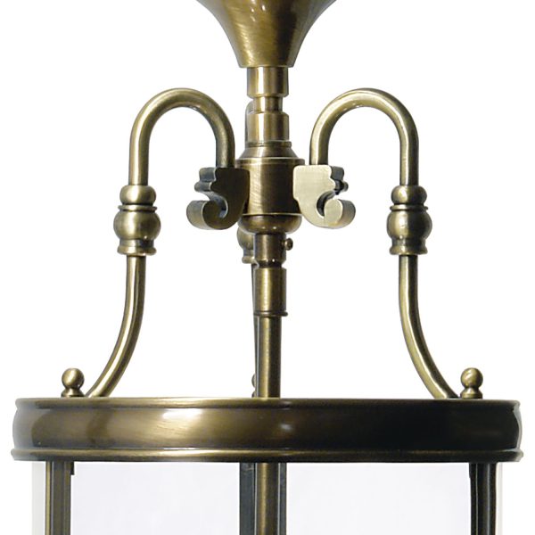 Lambeth Lantern Circular Hall Dual Mount Antique Brass - Image 2