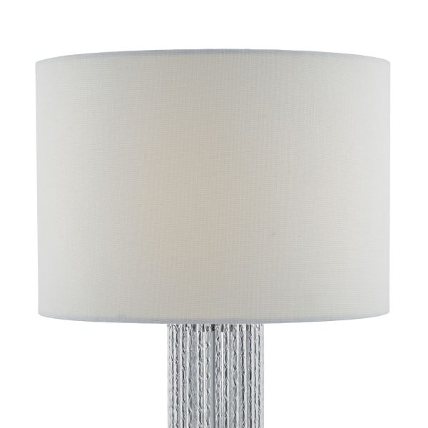 Lazio Table Lamp Silver C/W White Cotton Shade - Image 2