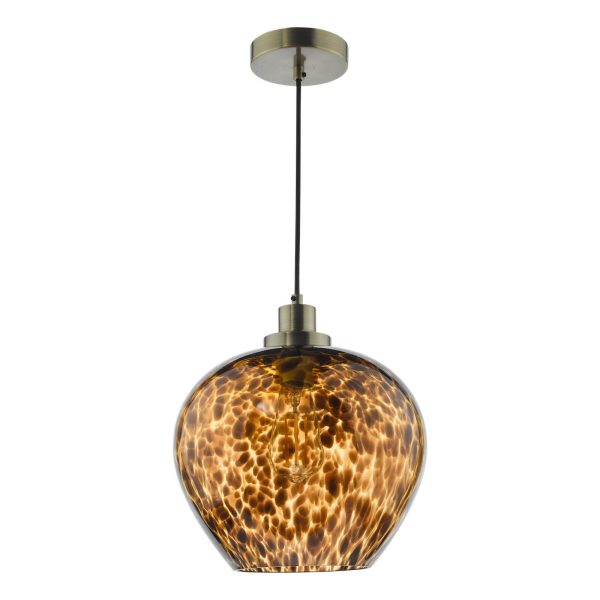 Leandra Pendant Tortoiseshell Glass and Antique Brass - Image 2