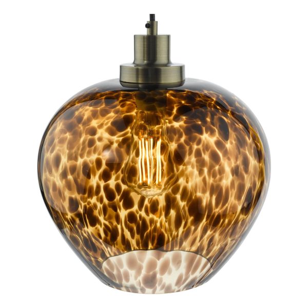 Leandra Pendant Tortoiseshell Glass and Antique Brass - Image 4