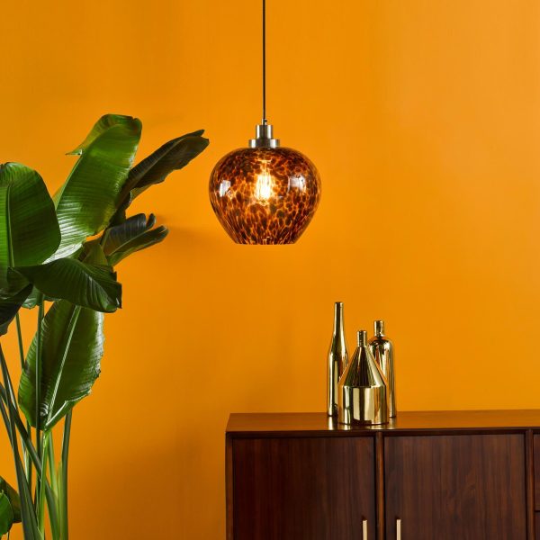 Leandra Pendant Tortoiseshell Glass and Antique Brass - Image 5