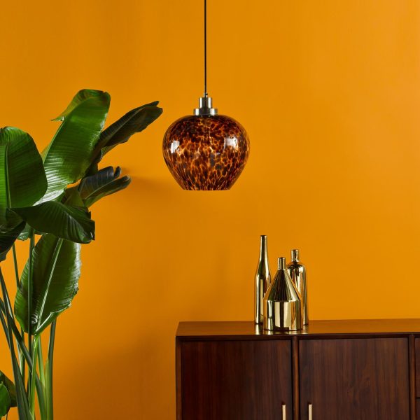 Leandra Pendant Tortoiseshell Glass and Antique Brass - Image 6