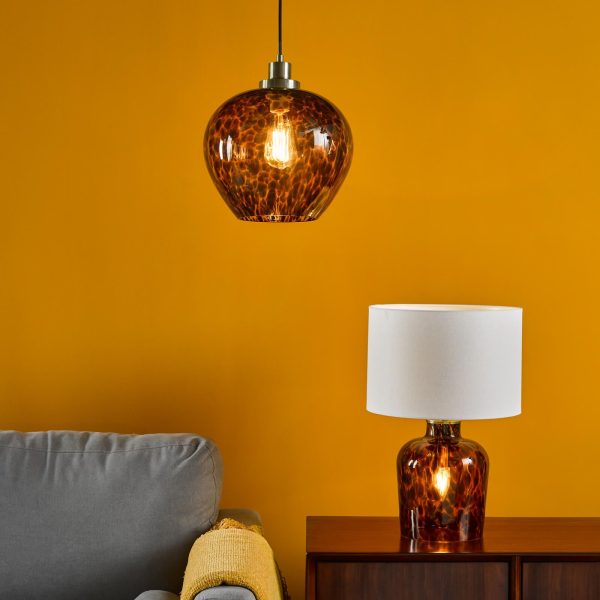 Leandra Pendant Tortoiseshell Glass and Antique Brass - Image 9