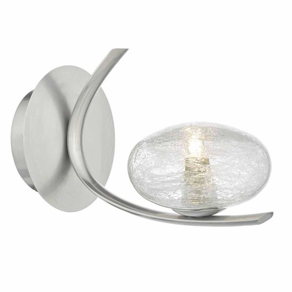 Leighton Wall Light Satin Chrome & Sugar Cane Glass - Image 4