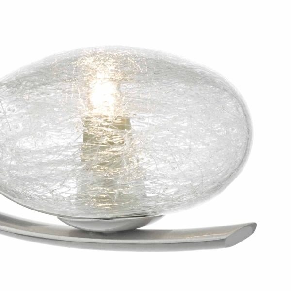 Leighton Wall Light Satin Chrome & Sugar Cane Glass - Image 3