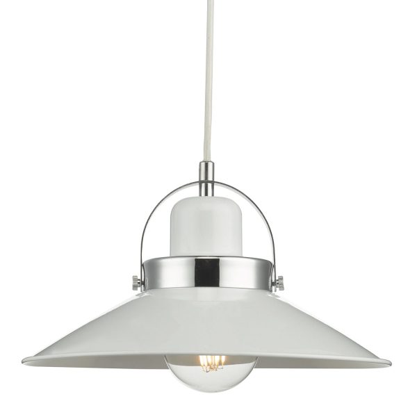 Liden 1Lt Pendant White and Polished Chrome - Image 2