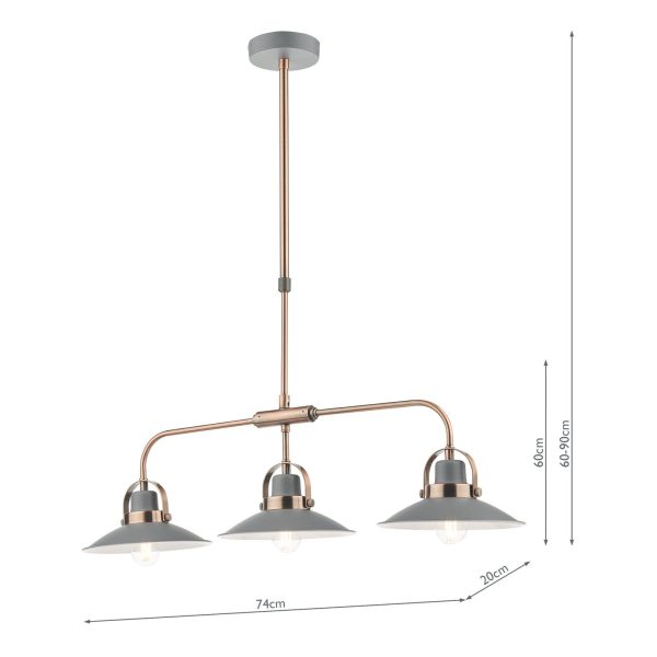 Liden 3 Light Bar Pendant Graphite Copper - Image 12