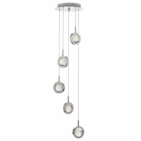 Livia 5lt Cluster LED Pendant Polished Chrome & Glass Spheres - Image 4