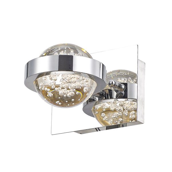 Livia LED Wall Light Polished Chrome & Glass Sphere - Image 3