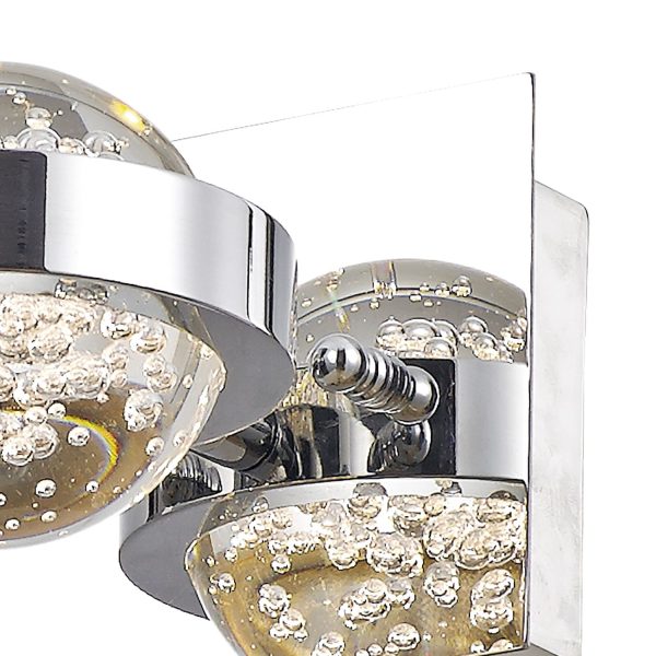 Livia LED Wall Light Polished Chrome & Glass Sphere - Image 2