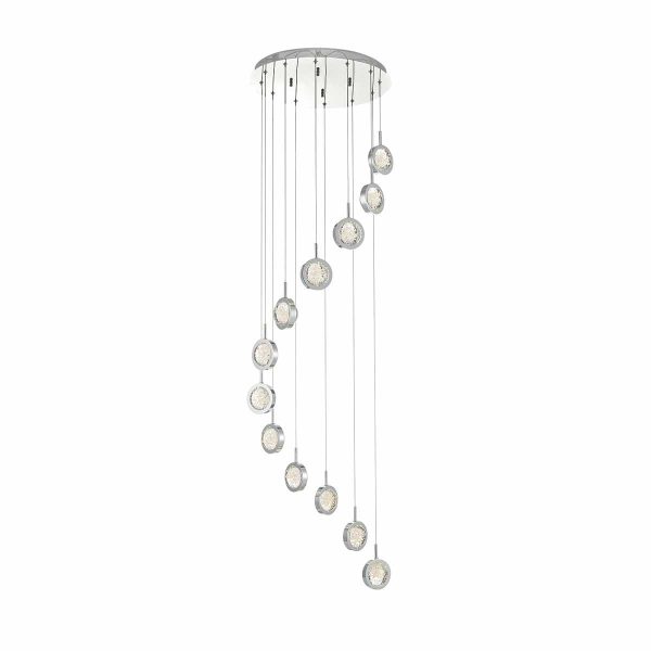 Livia 12lt Cluster LED Pendant Polished Chrome & Glass Spheres - Image 5