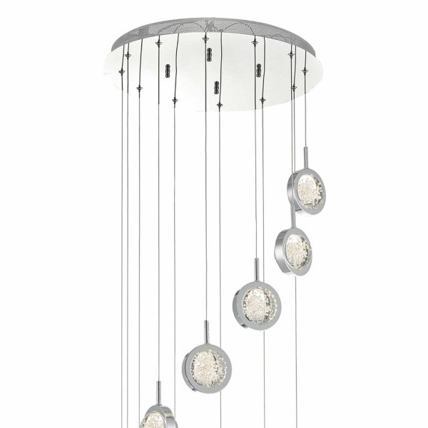 Livia 12lt Cluster LED Pendant Polished Chrome & Glass Spheres - Image 3