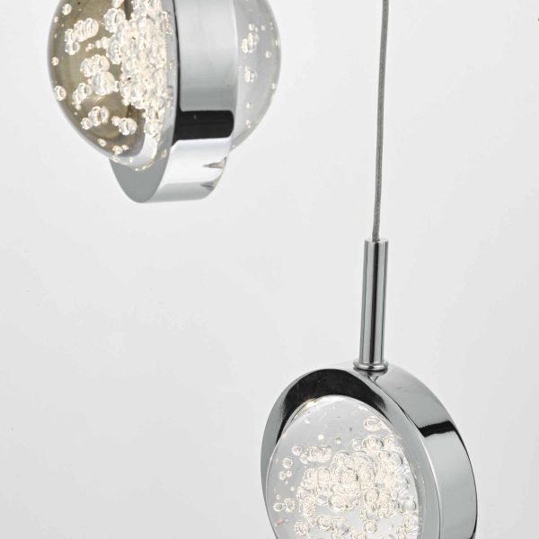 Livia 12lt Cluster LED Pendant Polished Chrome & Glass Spheres - Image 2