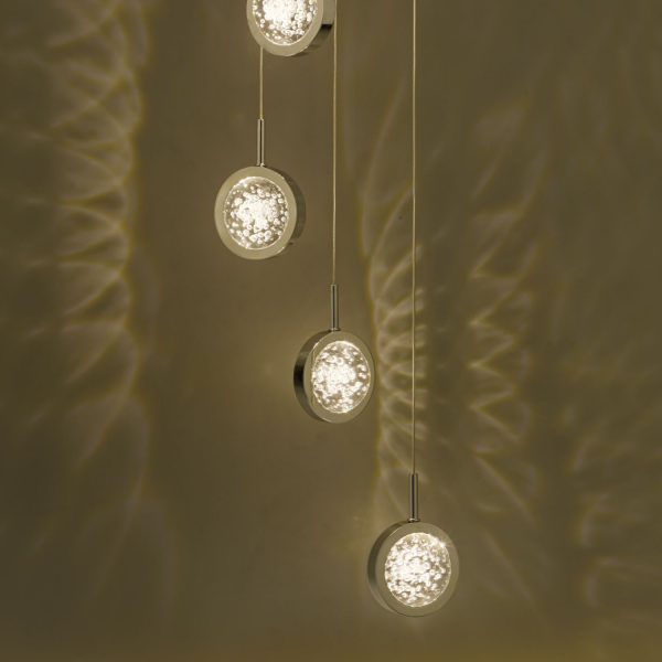 Livia 12lt Cluster LED Pendant Polished Chrome & Glass Spheres - Image 6