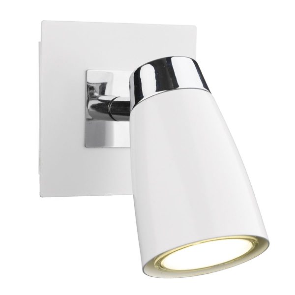 Loft 1 Light Low Energy Spot Switch Polished Chrome & Matt White - Image 3