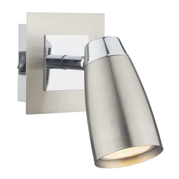 Loft 1 Light Spotlight Satin/Polished Chrome - Image 3