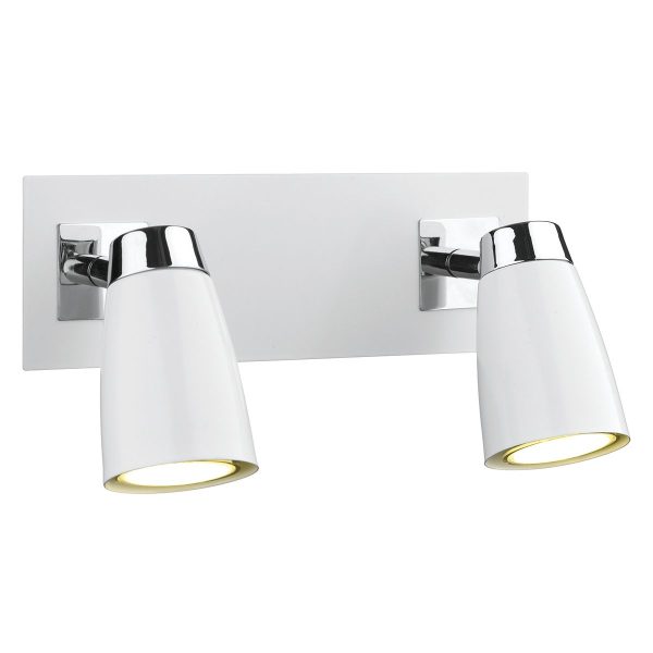 Loft 2 Light Low Energy Spot Switch Polished Chrome & Matt White - Image 3