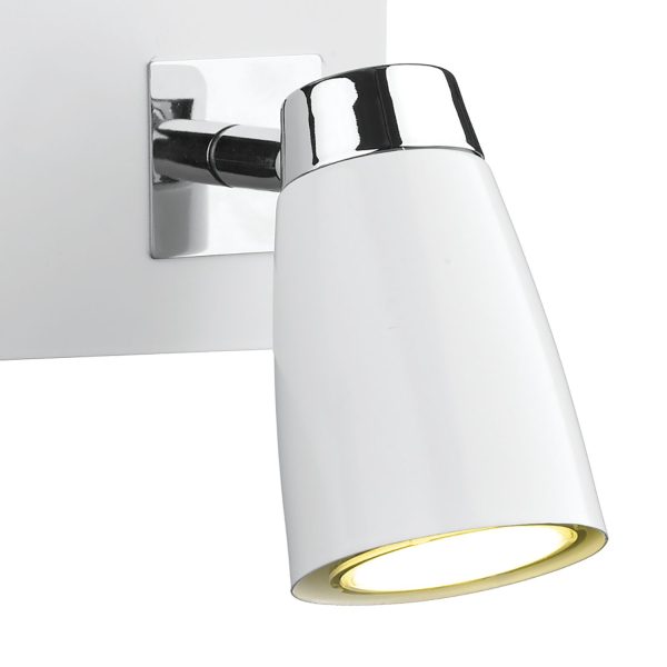 Loft 2 Light Low Energy Spot Switch Polished Chrome & Matt White