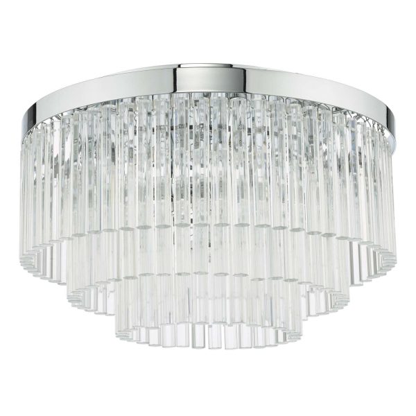 Logan 5 Light Flush Polished Chrome Glass - Image 2