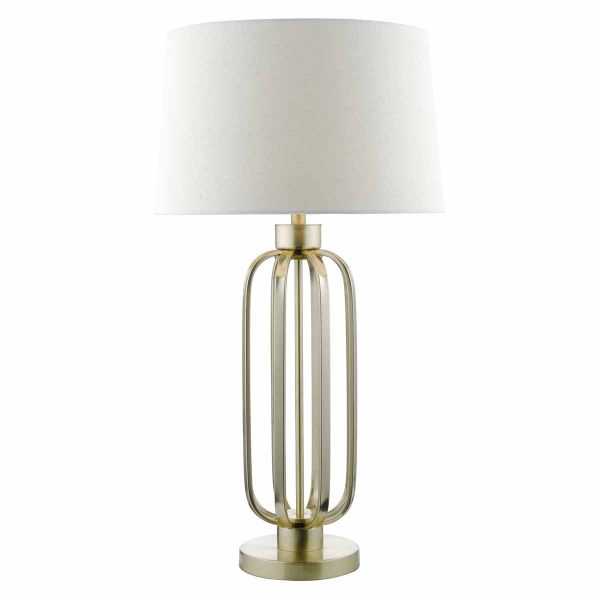 Lucie Table Lamp Satin Brass complete with Shade - Image 3