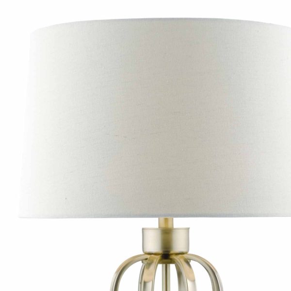 Lucie Table Lamp Satin Brass complete with Shade