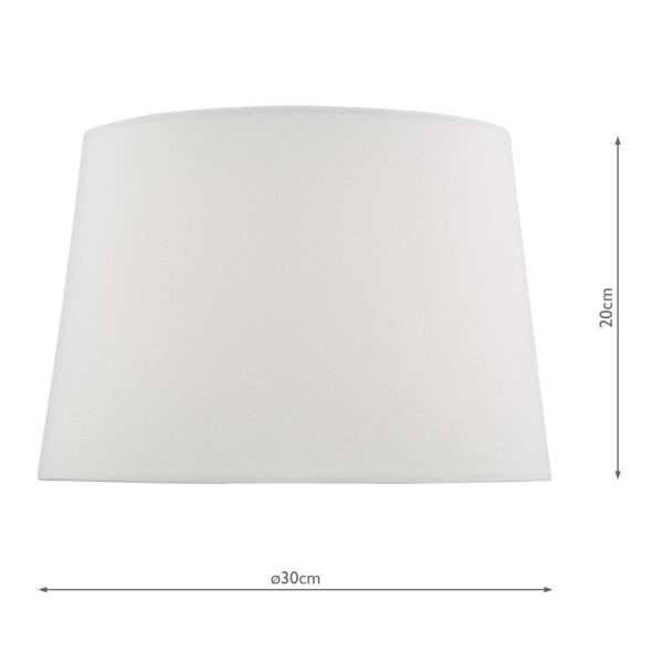 Luelle White Linen Tapered Drum Shade 30cm - Image 4