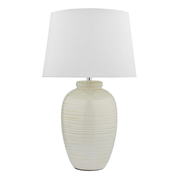 Luelle 1 Light Table Lamp Gloss Glazed Cream With Shade - Image 2