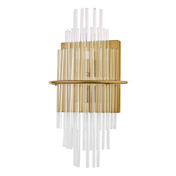 Lukas 2 Light Wall Light Antique Gold Glass - Image 2