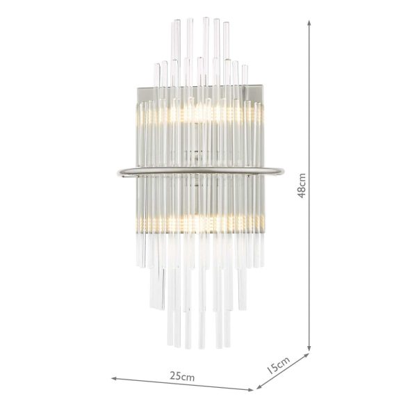 Lukas 2 Light Wall Light Polished Chrome Glass - Image 5