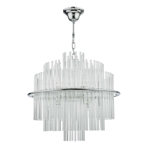 Lukas 13 Light Pendant Polished Chrome Glass - Image 2